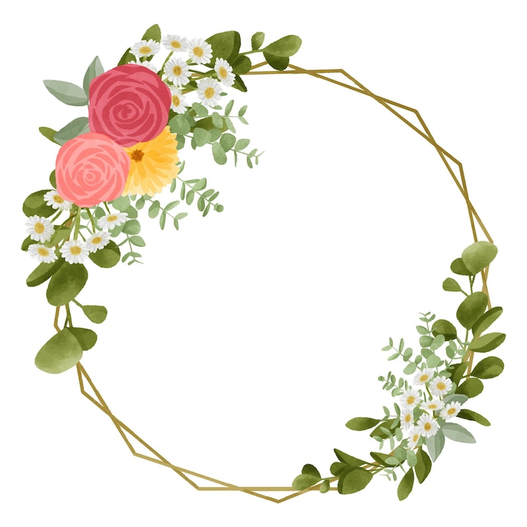 Gratis Vector aquarel lente bloemen frame