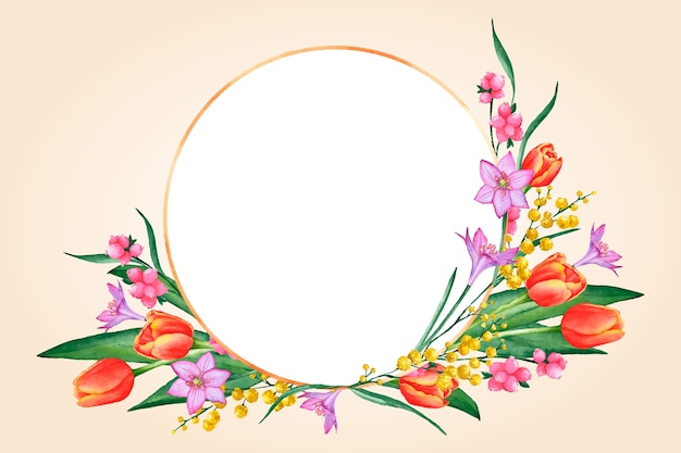 Gratis vector aquarel lente bloemen frame