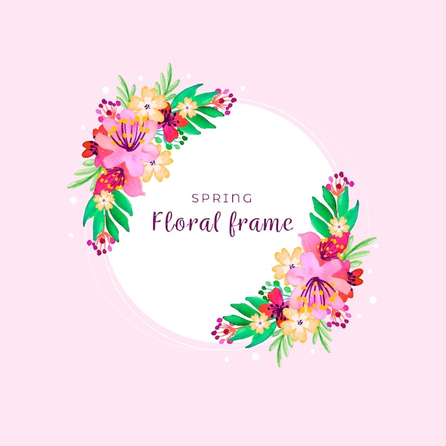 Aquarel lente frame met bloemen
