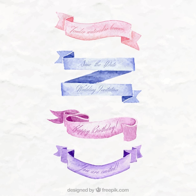 Gratis vector aquarel linten