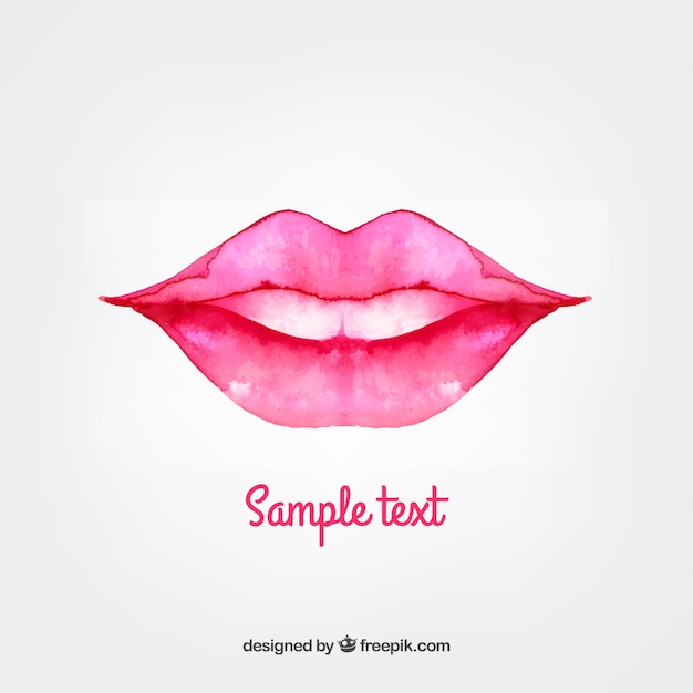 Gratis vector aquarel lippen