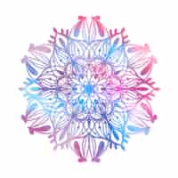 Gratis vector aquarel mandala lotusbloem tekening