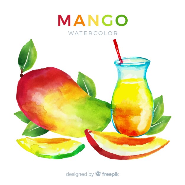 Aquarel mango achtergrond