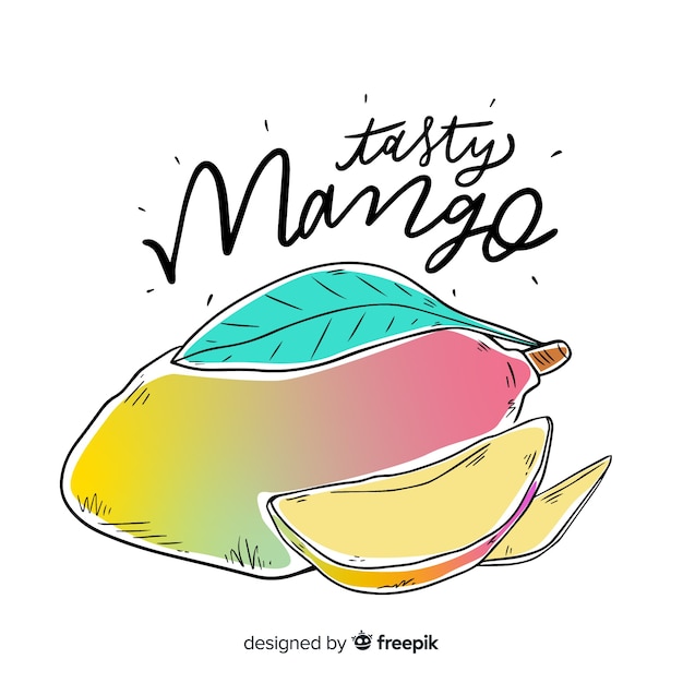 Aquarel mango achtergrond
