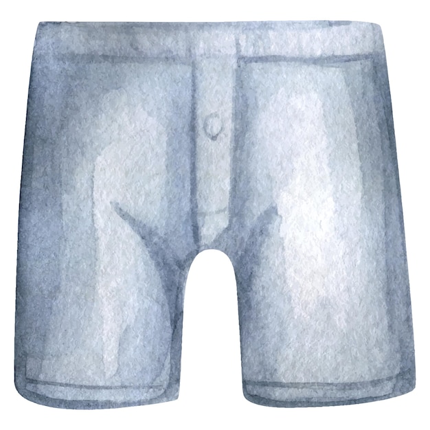 Aquarel mannen onderbroeken man ondergoed grijze boxershorts geïsoleerd op witte achtergrond Premium Vector