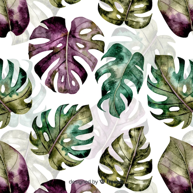 Aquarel monstera patroon