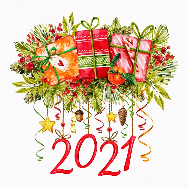 Aquarel Nieuwjaar 2021