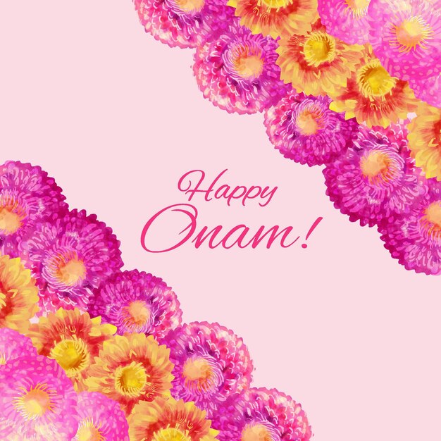 Gratis vector aquarel onam florale decoratie