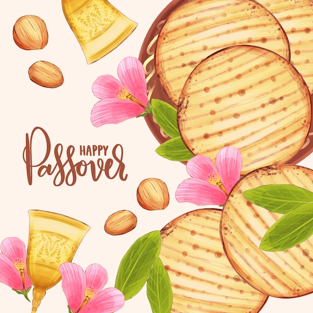 Gratis vector aquarel ontwerp pesach feest