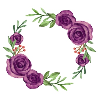 Aquarel paarse bloemen frame
