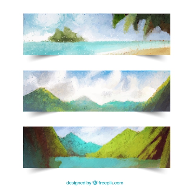 Aquarel panorama banners