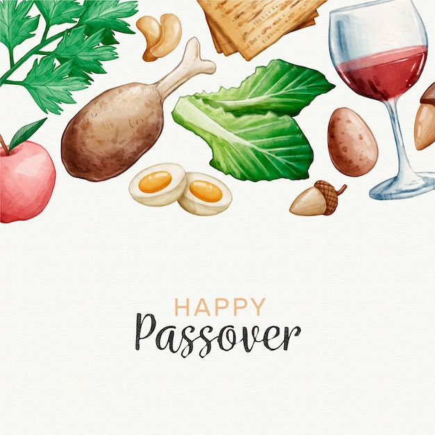 Gratis vector aquarel pascha (pesach) concept