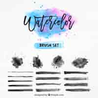 Gratis vector aquarel penseel set