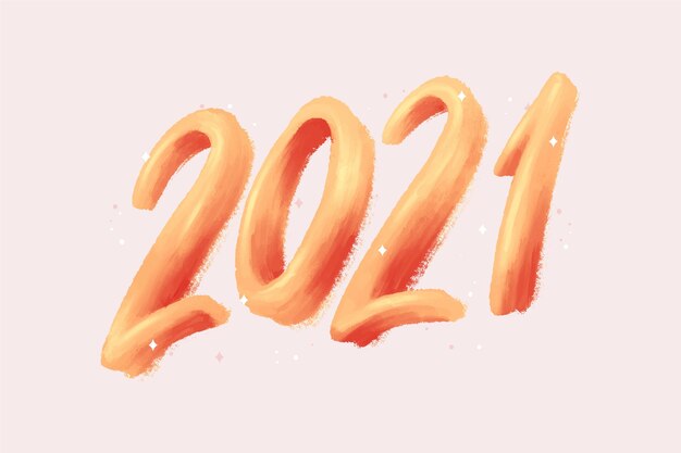 Gratis vector aquarel penseelstreek nieuwe jaar 2021 achtergrond