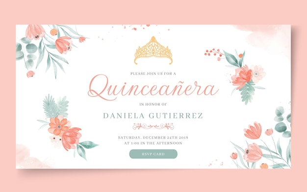 Gratis vector aquarel quinceañera facebook-bericht