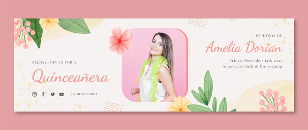 Aquarel quinceañera twitter header