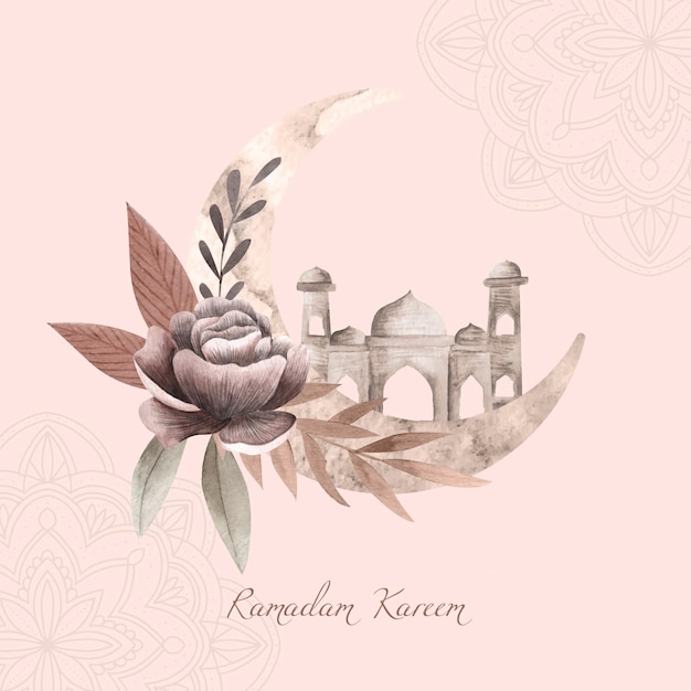 Aquarel ramadan kareem illustratie