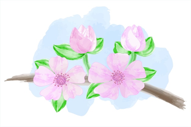 Aquarel roze bloem element ontwerp