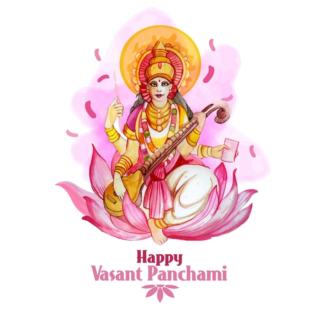 Gratis vector aquarel saraswati concept