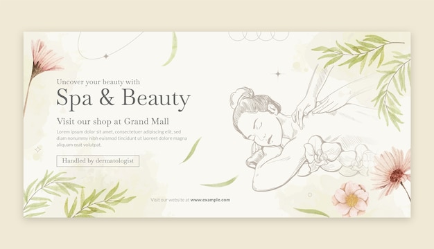 Aquarel spa behandeling verkoop banner