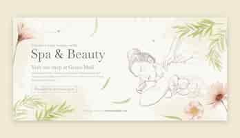 Gratis vector aquarel spa behandeling verkoop banner