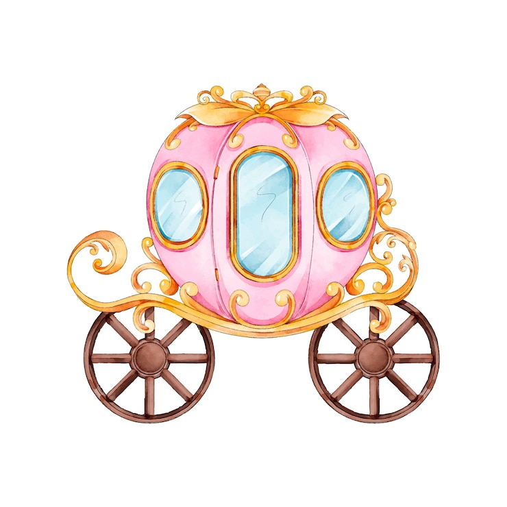 Gratis Vector aquarel sprookjeswagen