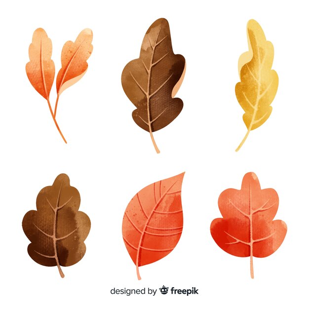 Gratis vector aquarel stijl herfstbladeren collectie