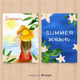 Aquarel stijl seizoensgebonden poster collectie