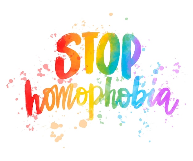 Gratis vector aquarel stop homofobie regenboogkleuren