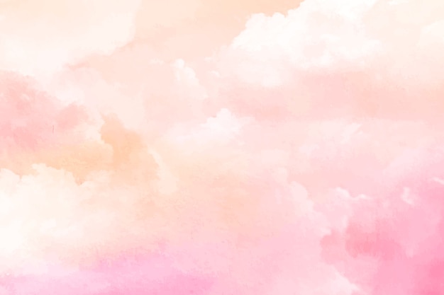 Gratis vector aquarel suiker katoen wolken achtergrond