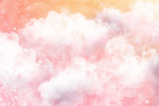 Aquarel suiker katoen wolken achtergrond
