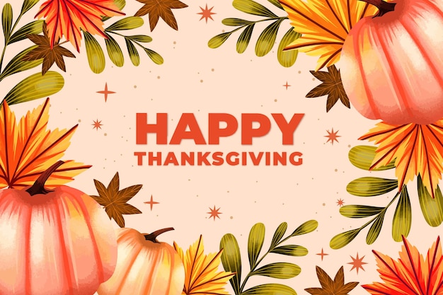 Gratis vector aquarel thanksgiving achtergrond