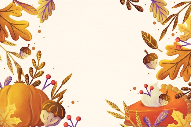 Gratis vector aquarel thanksgiving achtergrond