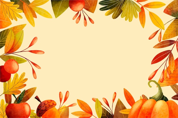 Gratis vector aquarel thanksgiving achtergrond