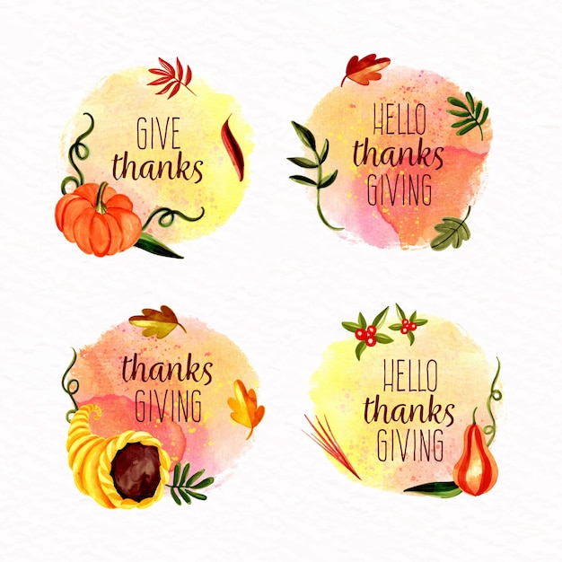 Aquarel thanksgiving badge collectie