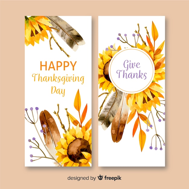 Aquarel thanksgiving banners