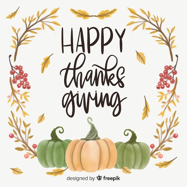 Gratis vector aquarel thanksgiving day achtergrond