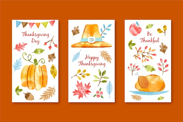 Aquarel thanksgiving instagram verhalencollectie