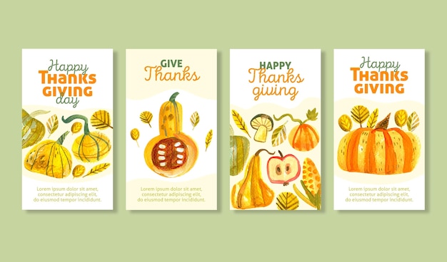 Aquarel thanksgiving instagram verhalencollectie