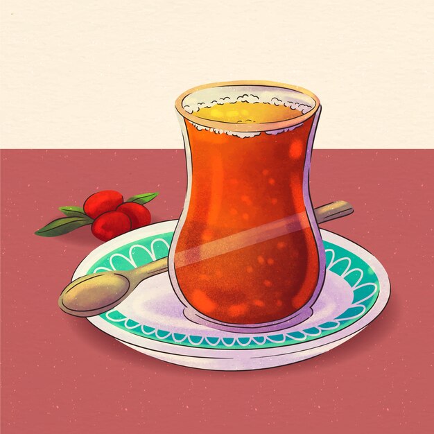 Aquarel Turks eten illustratie