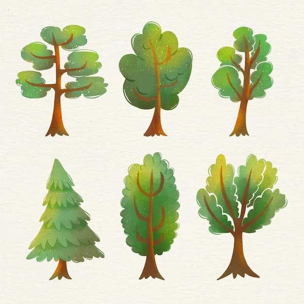 Gratis vector aquarel type bomen