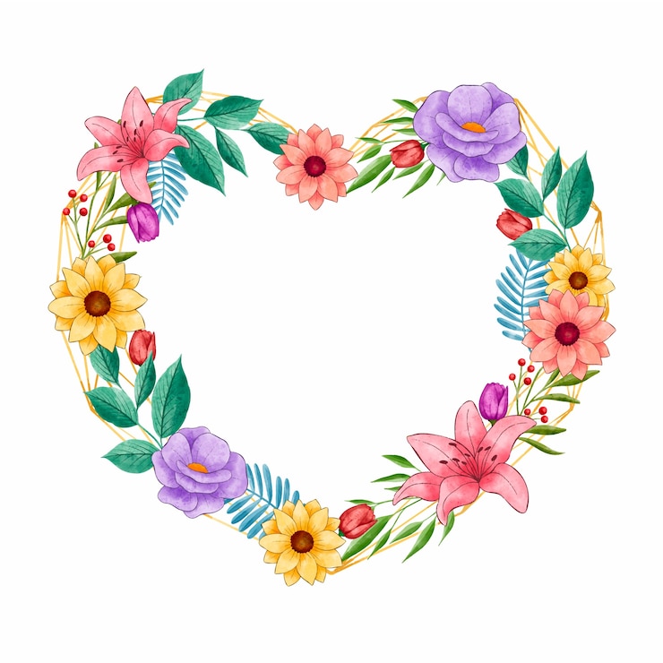 Gratis Vector aquarel valentijnsdag bloemen illustratie