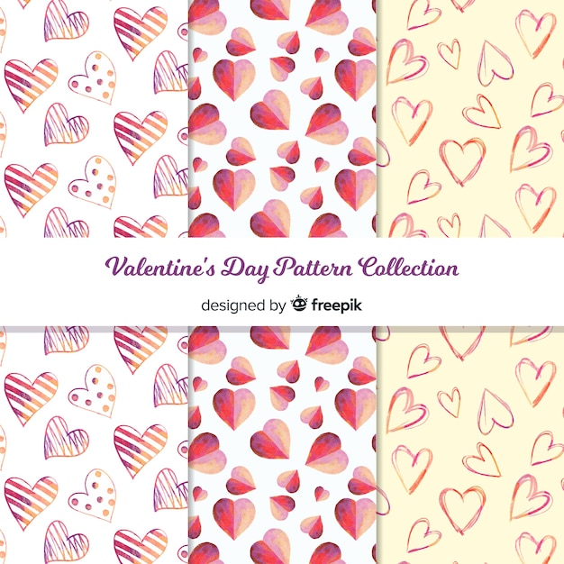 Aquarel Valentijnsdag patroon collectie