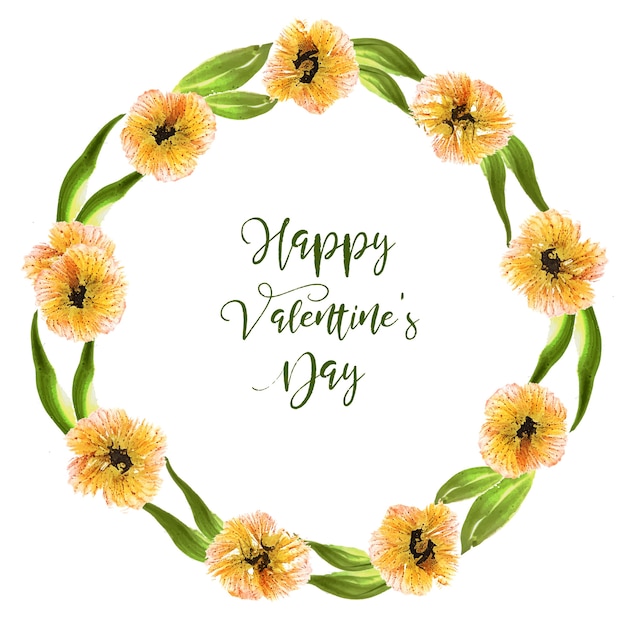 Gratis vector aquarel valentine bloemen krans