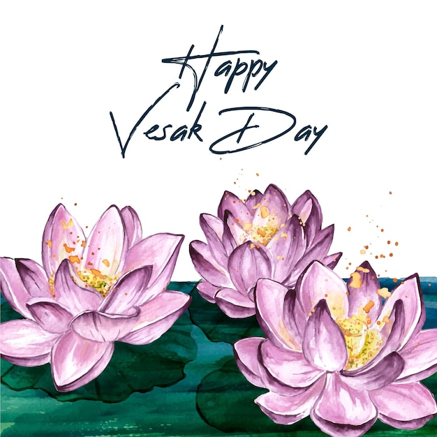 Gratis vector aquarel vesak dag illustratie