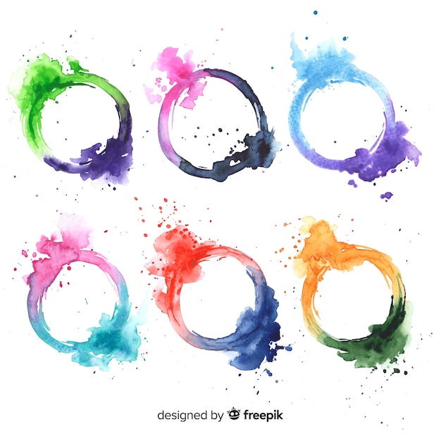 Gratis vector aquarel vlek collectie