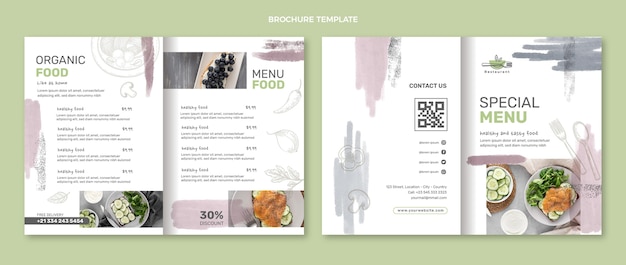 Gratis vector aquarel voedselbrochure