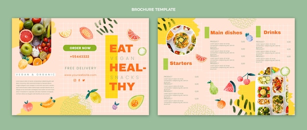 Gratis vector aquarel voedselbrochure