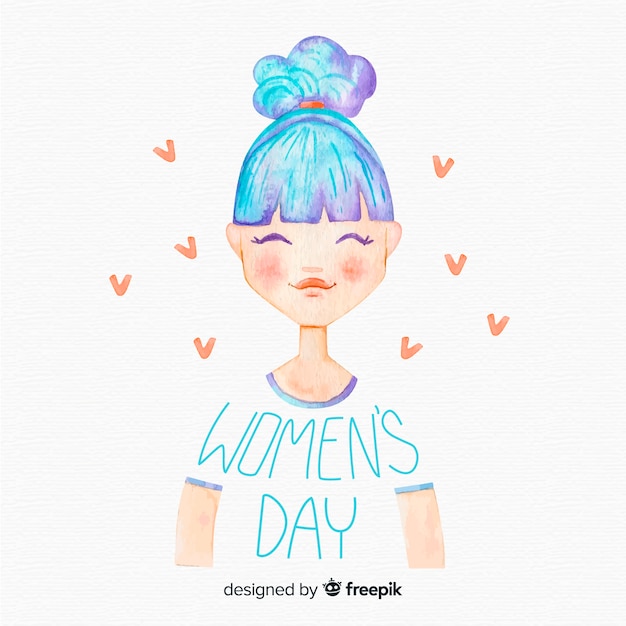 Gratis vector aquarel vrouwen dag achtergrond