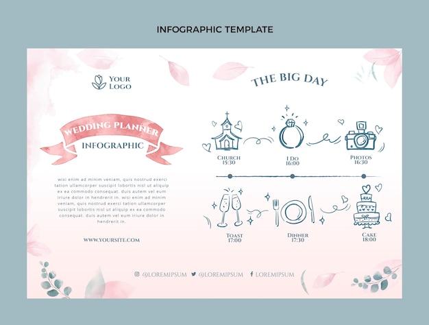 Gratis vector aquarel weddingplanner infographic